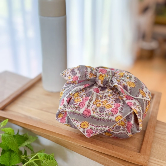 オーガニックコットンサテンのハンカチ「FLOWER」