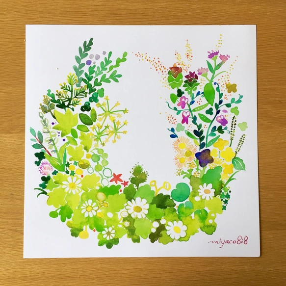 水彩画ポスター(30cm×30cm) 「コーラス」