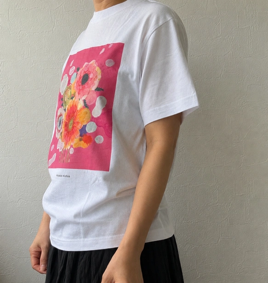 水彩画を着るTシャツ 「Pink Harmony」