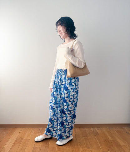オーガニックコットンワイドパンツ　「Swan」