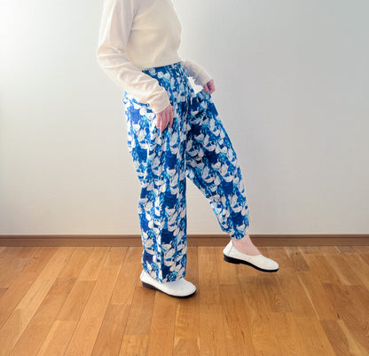 オーガニックコットンワイドパンツ　「Swan」