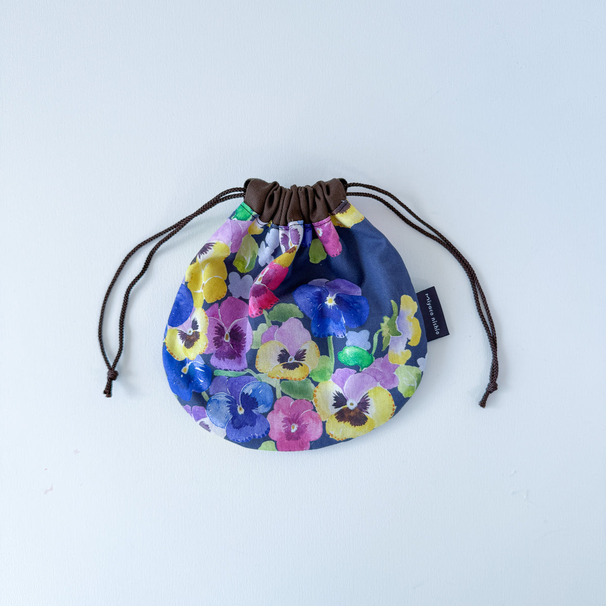 Watercolor horizontal pouch for small items, "Mimosa"