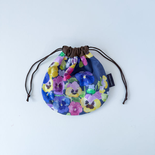 Watercolor horizontal pouch for small items, "Mimosa"