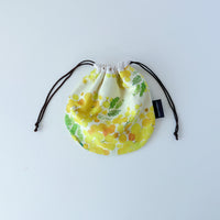 Watercolor horizontal pouch for small items, "Mimosa"