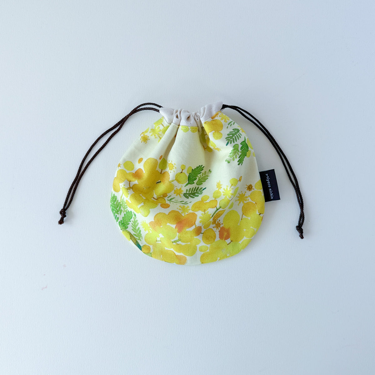 Watercolor horizontal pouch for small items, "Mimosa"