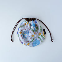 Watercolor horizontal pouch for small items, "Mimosa"