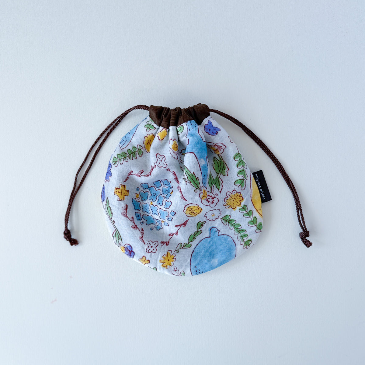 Watercolor horizontal pouch for small items, "Mimosa"