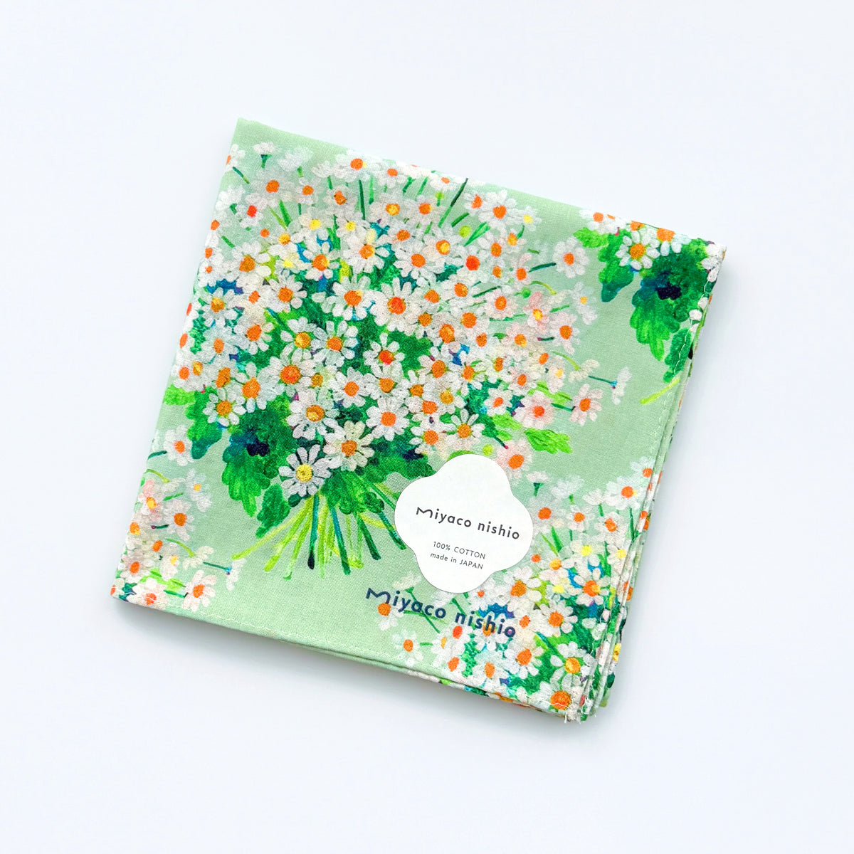 “Small Chrysanthemum” Watercolor Handkerchief That Can Also Be Used as a Scarf