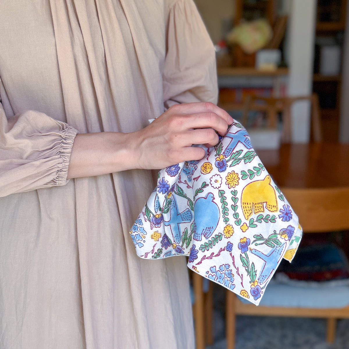 Organic Cotton Sateen Handkerchief "FLOWER"