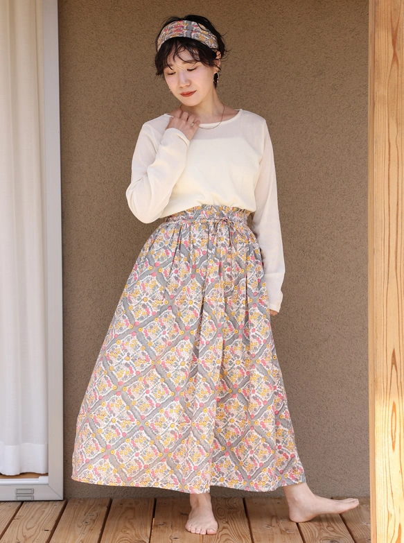 オーガニックコットンスカート 　「FLOWER」