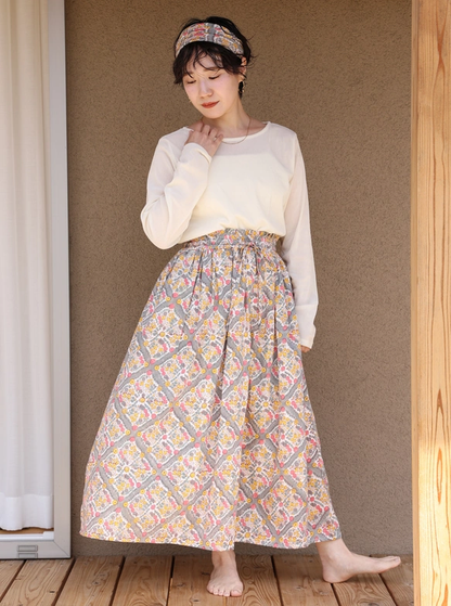オーガニックコットンスカート 　「FLOWER」