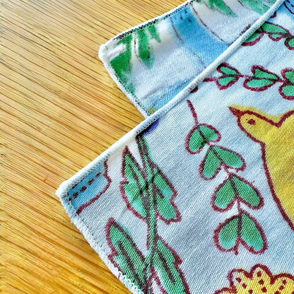 オーガニックコットンサテンのハンカチ「FLOWER」