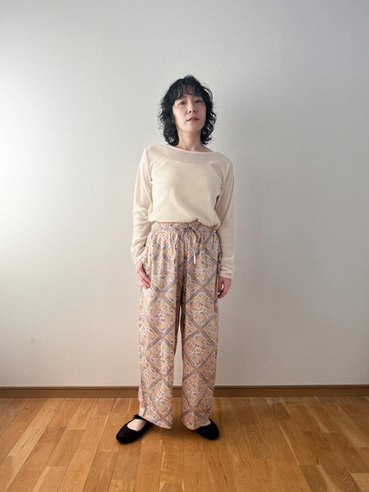 オーガニックコットンワイドパンツ　「FLOWER」