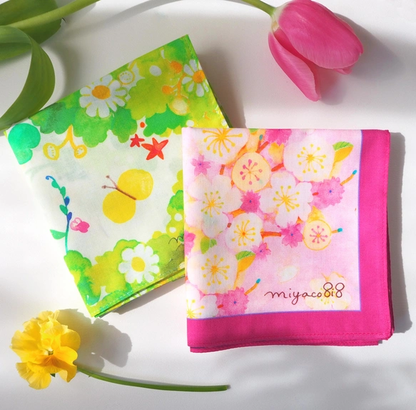 "Uraraka" Watercolor Handkerchief, also usable as a scarf