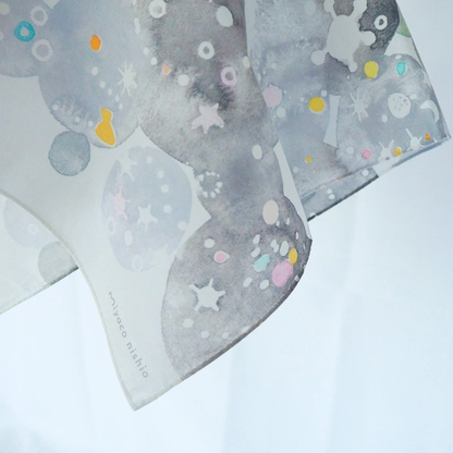 "Star Sand" Watercolor Handkerchief that Doubles as a Scarf