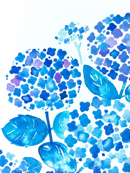 水彩畫海報 (A4) 「繡球花」