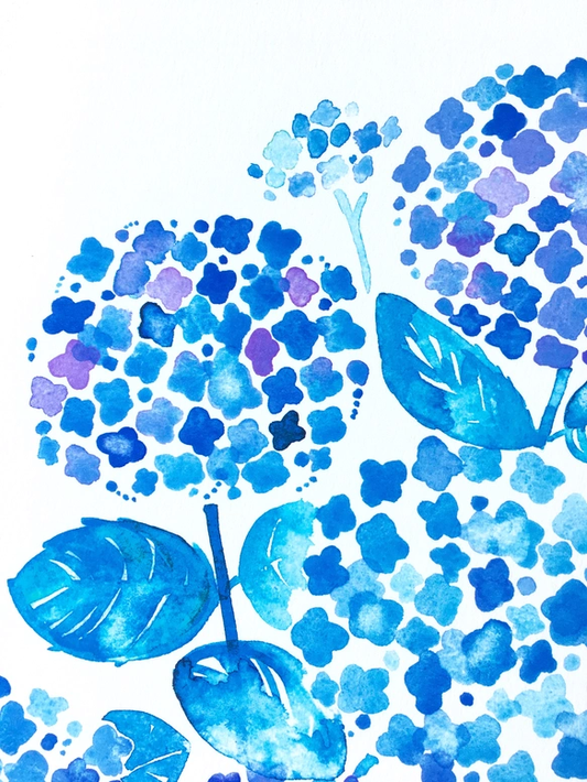 Watercolor poster (A4) "Hydrangea"
