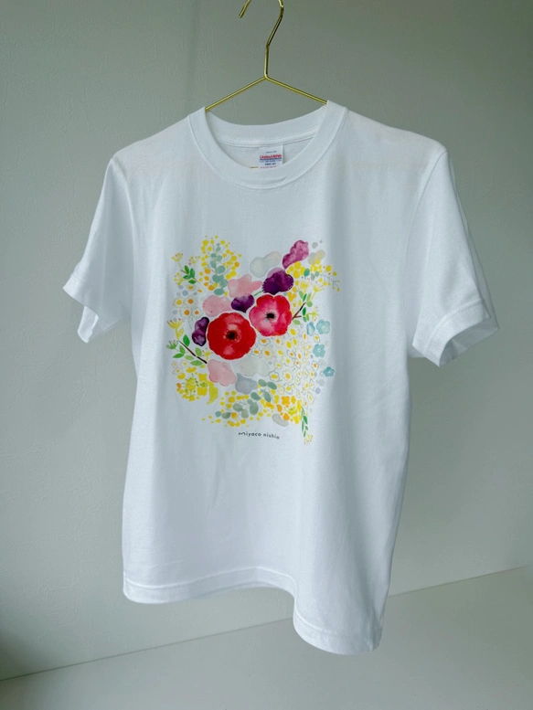 水彩画を着るTシャツ　「春を待ってる」