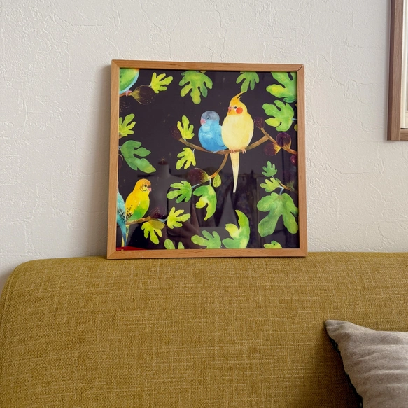 Watercolor Handkerchief "Friends with Birds" that Doubles as a Scarf
