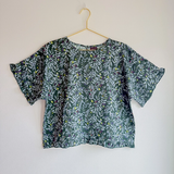 Organic Cotton Short Sleeve Pullover Blouse "Star Sand"