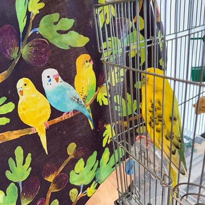 Watercolor Handkerchief "Friends with Birds" that Doubles as a Scarf