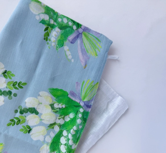 Organic Cotton x Linen Cushion Cover "Lily of the Valley"