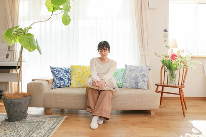 オーガニックコットン×リネンのクッションカバー　「OLIVE」
