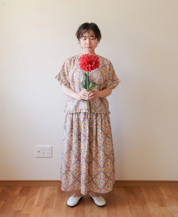 オーガニックコットンスカート 　「FLOWER」