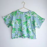 Organic Cotton Short Sleeve Pullover Blouse "Star Sand"