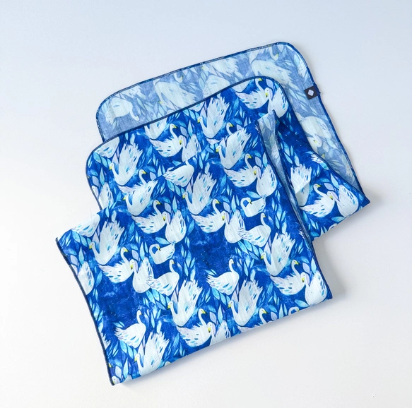 オーガニックコットンのストール　「Swan」