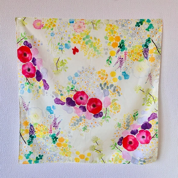 Watercolor Handkerchief That Doubles As a Scarf: "Waiting for Spring"