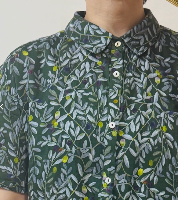 オーガニックコットン半袖ブラウス　「OLIVE」