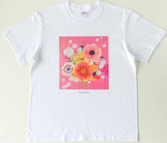 水彩画を着るTシャツ　「Pink Harmony」