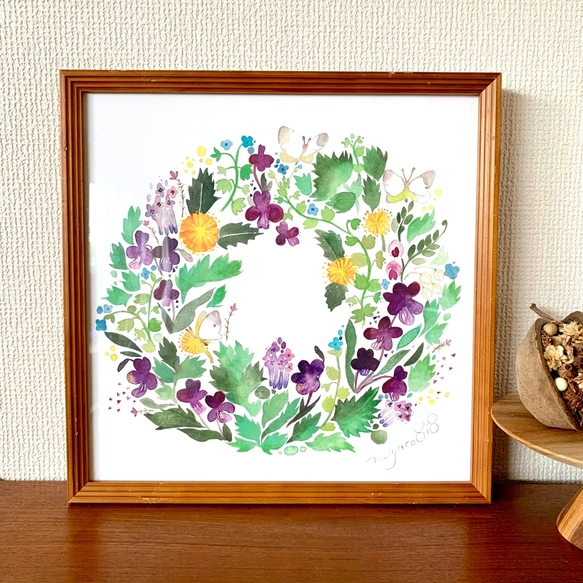 水彩海報(30cm×30cm) 「堇花盛開之處」