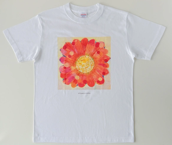 水彩画を着るTシャツ　「ガーベラ」