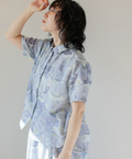 Organic Cotton Short-Sleeve Blouse "Star Sand"