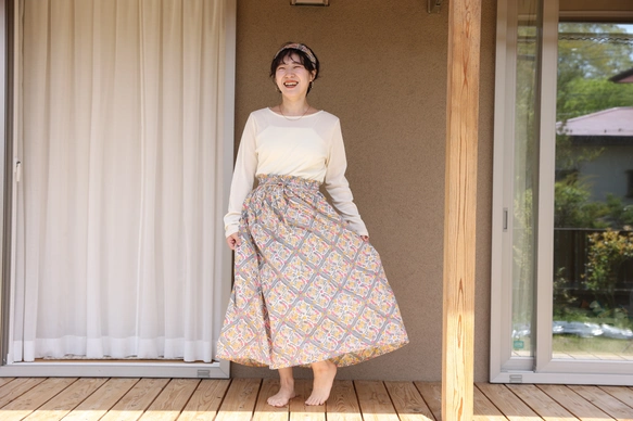 オーガニックコットンスカート 　「FLOWER」
