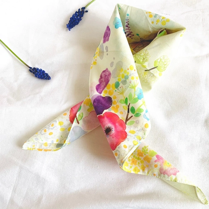 Watercolor Handkerchief That Doubles As a Scarf: "Waiting for Spring"