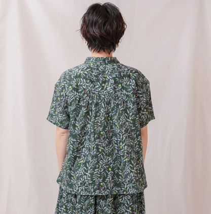 オーガニックコットン半袖ブラウス　「OLIVE」