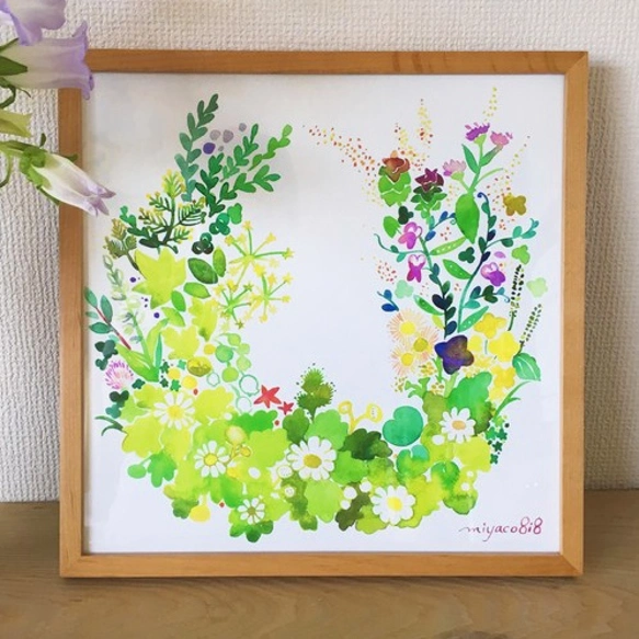 水彩画ポスター(30cm×30cm)　「コーラス」