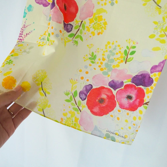 Watercolor Handkerchief That Doubles As a Scarf: "Waiting for Spring"