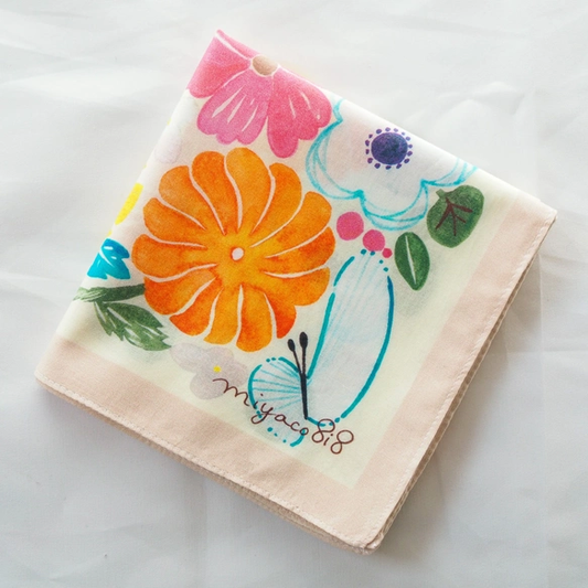 也能當作絲巾的水彩手帕「Garden」