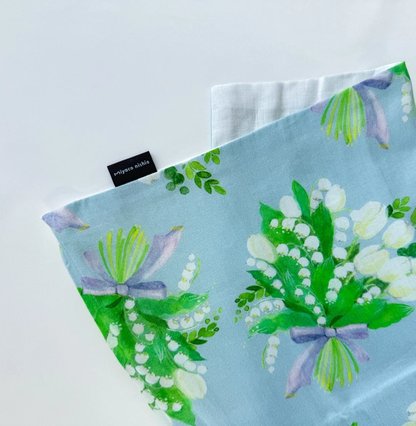 Organic Cotton x Linen Cushion Cover "Lily of the Valley"