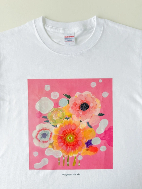 水彩画を着るTシャツ　「Pink Harmony」