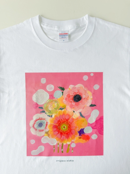 水彩画を着るTシャツ　「Pink Harmony」