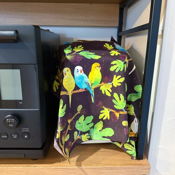 Watercolor Handkerchief "Friends with Birds" that Doubles as a Scarf