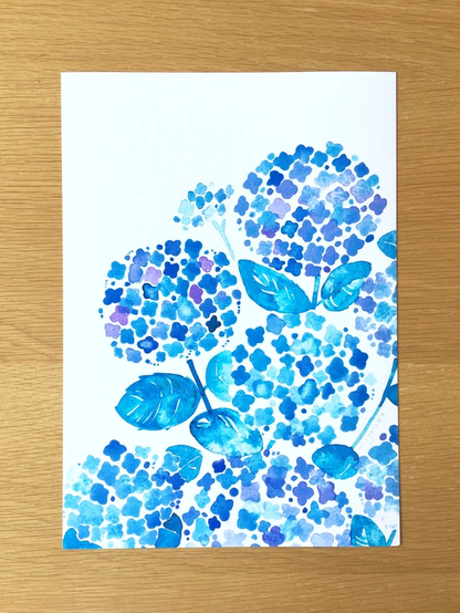 水彩畫海報 (A4) 「繡球花」