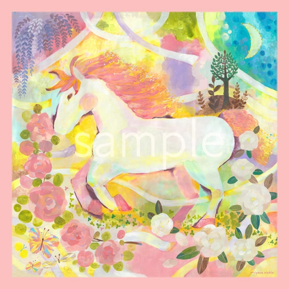 水彩画のシルクスカーフ　「dream」