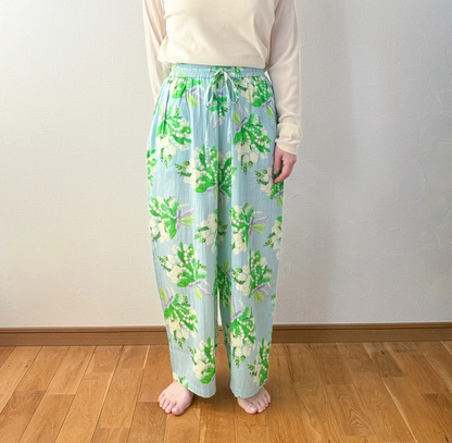 オーガニックコットンワイドパンツ　「すずらん」