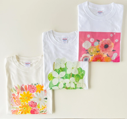 水彩画を着るTシャツ　「春を待ってる」